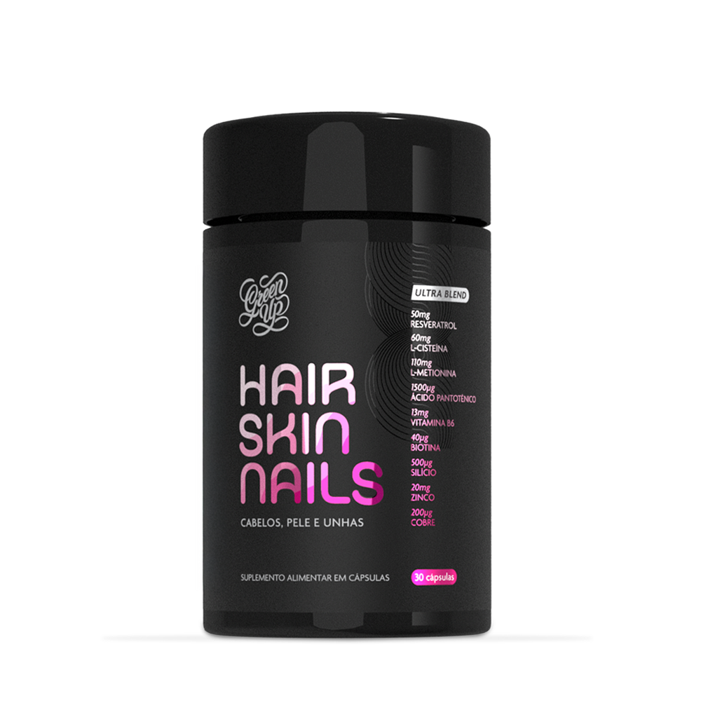 2 Hair, Skin & Nails + Pack Green Coffee Verde e Amarelo